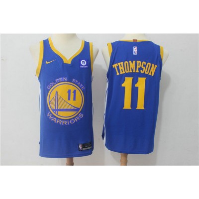 Maglia 11 Thompson Warriors Autentico Nike Blu