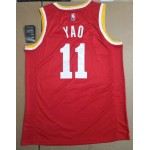 Maglia NBA 11 Yao Rockets Retro Rosso personnalis