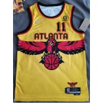 Maglia NBA 11 Young Atlanta Hawks 21-22 City Giallo Con Ricamato 75th patches