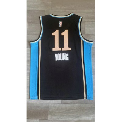 Maglia NBA 11 Young Atlanta Hawks 23-24 city Nero Ricamato