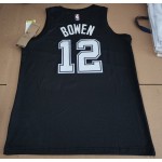 Maglia NBA 12 Bowen Spurs 20-21 city Nero Stampato