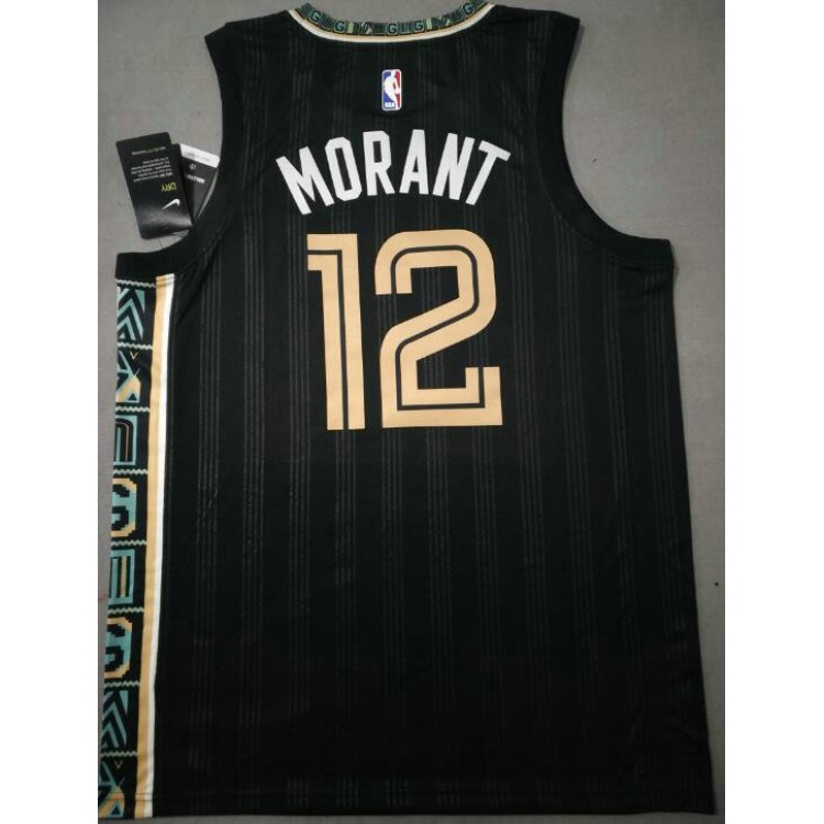 Maglia NBA 12 Morant Grizzlies 20-21 city Nero Stampato