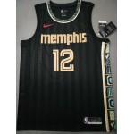 Maglia NBA 12 Morant Grizzlies 20-21 city Nero Stampato