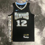 Maglia NBA 12 Morant Grizzlies 22-23 city Nero Stampato