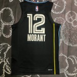 Maglia NBA 12 Morant Grizzlies 75th Anniversary MVP Edition Nero Stampato