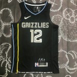 Maglia NBA 12 Morant Grizzlies 75th Anniversary MVP Edition Nero Stampato