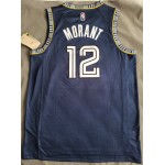 Maglia NBA 12 Morant Grizzlies 75th anniversary Blu Stampato