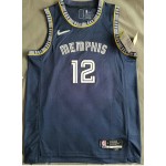 Maglia NBA 12 Morant Grizzlies 75th anniversary Blu Stampato