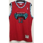 Maglia NBA 12 Morant Grizzlies Retro Rosso Ricamato