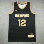 Maglia NBA 12 Morant Memphis Grizzlies 24-25 Nero Oro