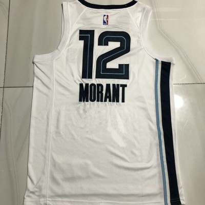 Maglia NBA 12 Morant Memphis Grizzlies Autentico Bianco