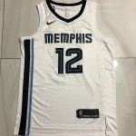 Maglia NBA 12 Morant Memphis Grizzlies Autentico Bianco