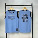 Maglia NBA 12 Morant Memphis Grizzlies Blu Ricamato