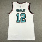 Maglia NBA 12 Morant Memphis Grizzlies Retro Bianco