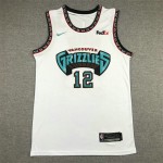 Maglia NBA 12 Morant Memphis Grizzlies Retro Bianco