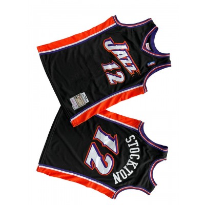 Maglia NBA 12 Stockton Utah Jazz Mitchell & Ness Nero