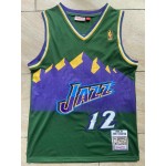 Maglia NBA 12 Stockton Utah Jazz Retro Verde Ricamato