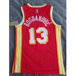 Maglia NBA 13 Bogdanovic Atlanta Hawks 20-21 Rosso Con diamond nike logo