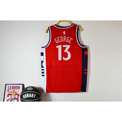 Maglia NBA 13 George Los Angeles Clippers 2024-25 statement Rosso Stampato