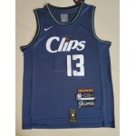 Maglia NBA 13 George Los Angeles Clippers 23-24 city Blu Ricamato