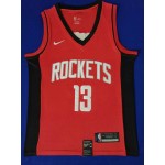 Maglia NBA 13 Harden 2019 rockets Rosso Ricamato