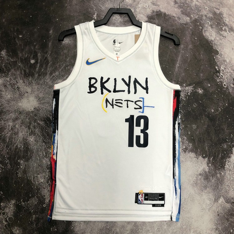 Maglia #13 Harden Brooklyn Nets 2022-23 city Bianco Stampato