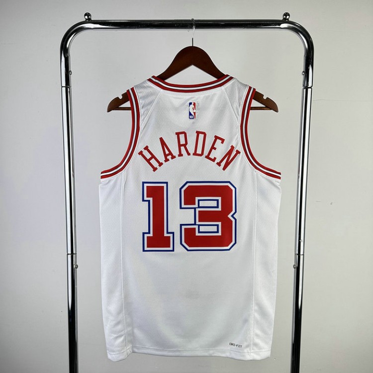 Maglia NBA 13 Harden Rockets 23-24 city Bianco Stampato