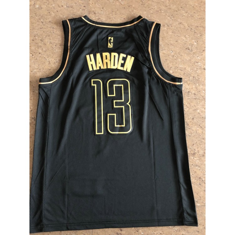 Maglia NBA 13 Harden Rockets Golden Edition Ricamato