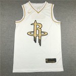 Maglia NBA 13 Harden Rockets Bianco Golden Edition Ricamato