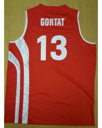 13 Marcin Gortat Poland Basketball Maglia Rosso Uomo