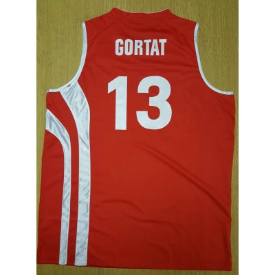 13 Marcin Gortat Poland Basketball Maglia Rosso Uomo