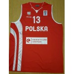 13 Marcin Gortat Poland Basketball Maglia Rosso Uomo