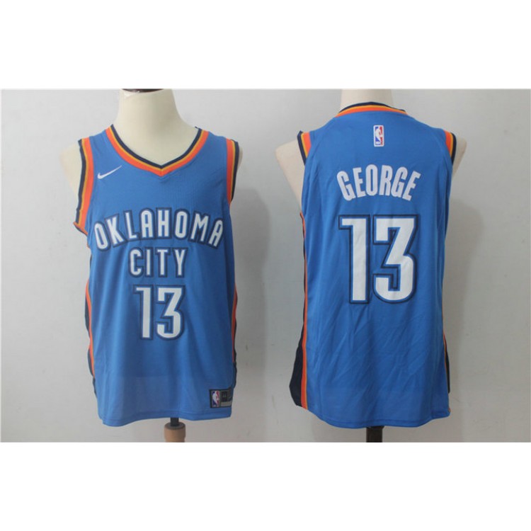 Maglia NBA 13 Paul Grorge OKC 2017-18 Season Blu