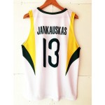 13 Sarunas Jasikevicius 2008 Olympics Lietuva Basketball Maglia Bianco Uomo