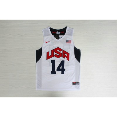 Maglia 14 Davis 2012 Team USA Olympics Bianco