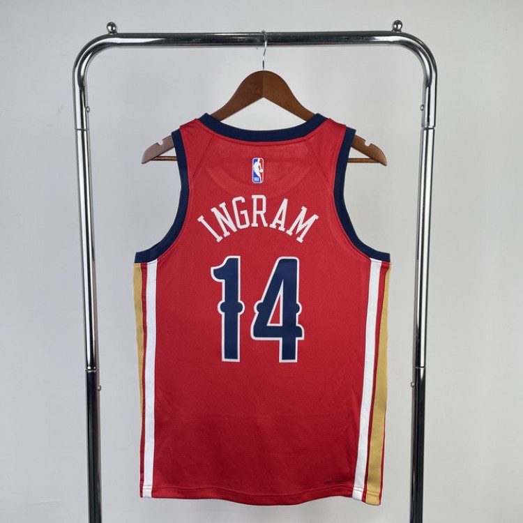 Maglia NBA 14 Ingram New Orleans Pelicans 23-24 statement Rosso