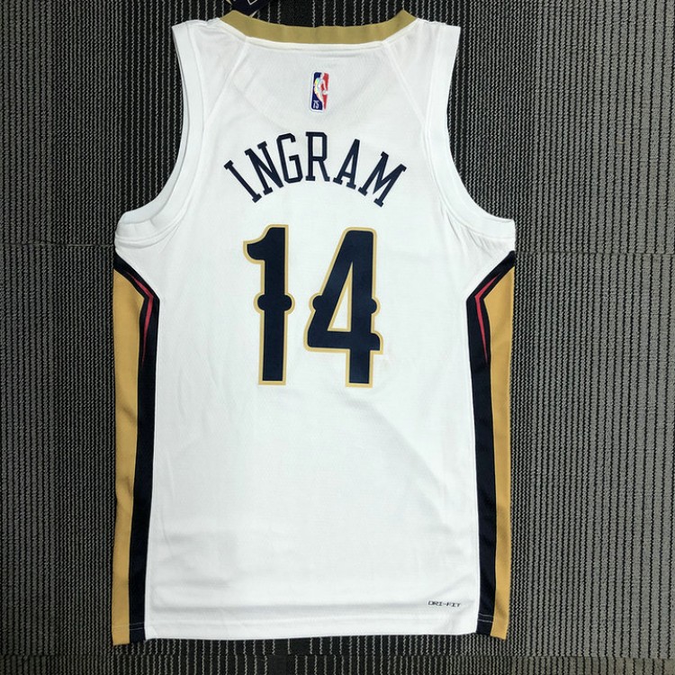 Maglia NBA 14 Ingram Pelicans 75th anniversary Bianco