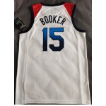 Maglia 15 Booker 2020 Olympic USA Team Bianco