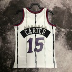 Maglia #15 Carter Raptors Vintage Bianco Stampato