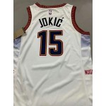 Maglia NBA 15 Jokic Denver Nuggets 22-23 city Bianco Stampato