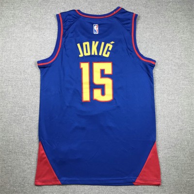 Maglia NBA 15 Jokic Nuggets 22-23 city Blu Ricamato