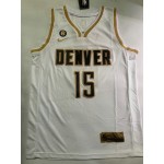 Maglia NBA 15 Jokic Nuggets 23-24 Bianco or Ricamato