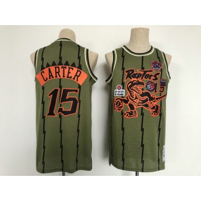 Maglia #15 vince carter Raptors Vintage military flight patchs Verde