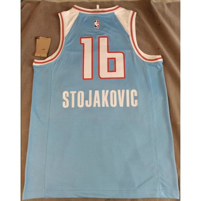 Maglia NBA 16 Stojakovic 2018 Sacramento Kings city Blu