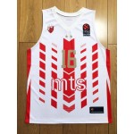 Maglia 16 Stojakovic Rosso Star Belgrade Basketball Rosso E Bianco stripes Uomo