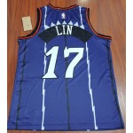 Maglia #17 Lin Raptors con Chinese Team Name Viola Personalizzato Stampato