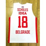 Maglia 18 Scholes Rosso Star Belgrade Basketball Rosso E Bianco stripes Uomo