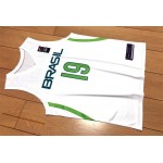 19 Barbosa Brazil Team 2016 FIBA Basketball World Cup Maglia Bianco Uomo