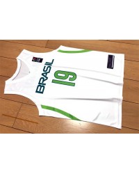 19 Barbosa Brazil Team 2016 FIBA Basketball World Cup Maglia Bianco Uomo