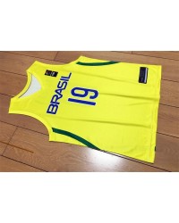 19 Barbosa Brazil Team 2016 FIBA Basketball World Cup Maglia Giallo Uomo